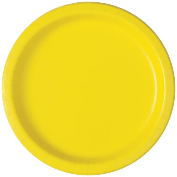 お取り寄せ 【ウォルマートブランド】ウェイトゥセレブレート 紙皿 約18cm ネオンイエロー 24枚 Neon Yellow Solid Round 7inch
