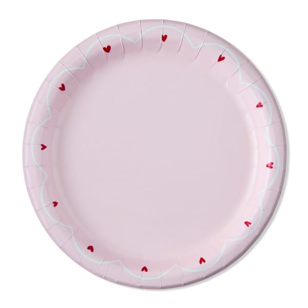 お取り寄せ 【ウォルマートブランド】ウェイトゥセレブレート 紙皿 約18cm ハート柄 8枚 Disposable Paper Plates, 7inch, R