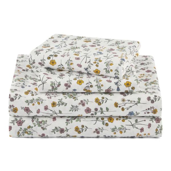 ビューティフル バイ ドリュー・バリモア シーツセット4点 コットン ホワイト クイーン Beautiful Sheet Set 4-Piece Cotton  お取り寄せ