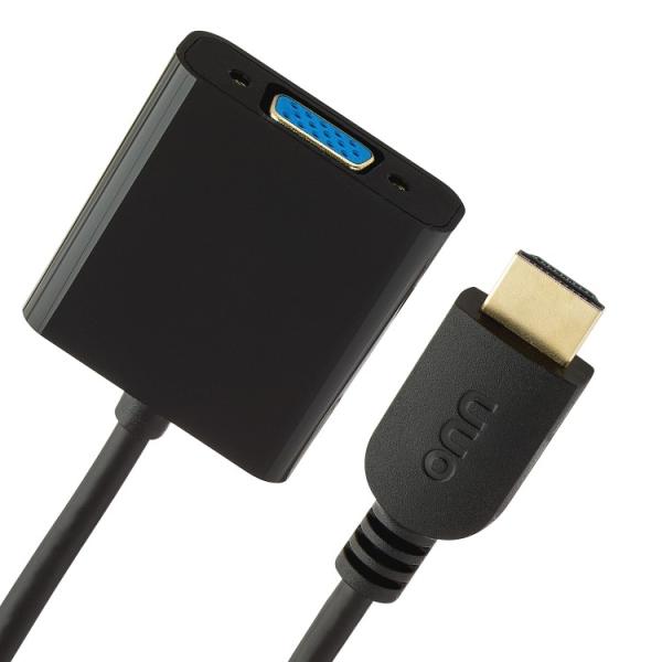 お取り寄せ オン HDMI to VGA変換アダプター 約20cm ブラック onn HDMI to VGA Adapter, HDMI Male to VGA