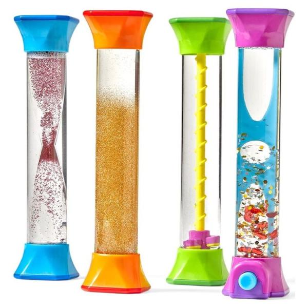 お取り寄せ ハンドトゥーマインド 感覚フィジェットチューブ 4本 高さ約20.3cm 3歳以上 hand2mind Sensory Fidget Tu