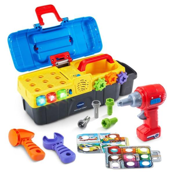 お取り寄せ ブイテック ドリル＆ラーン ツールボックス 作動式ドリル・工具付き VTech Drill &amp; Learn Toolbox with Wo