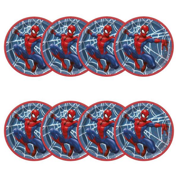 お取り寄せ スパイダーマン 丸型デザート皿 約17.8cm 8枚 Spider-Man Round Dessert Plates 7 Inches 8