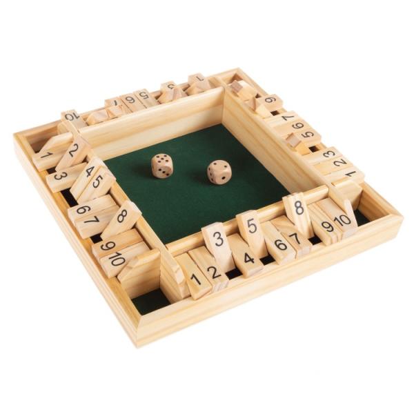 お取り寄せ ヘイプレイ 木製シャット・ザ・ボックス ダイスゲーム 4人用 Hey Play 4-Player Wooden Shut The Box Game