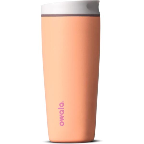 お取り寄せ オワラ スムースシップ スライダー コーヒータンブラー 591mL ピーチー・キーン Owala SmoothSip Slider Cof