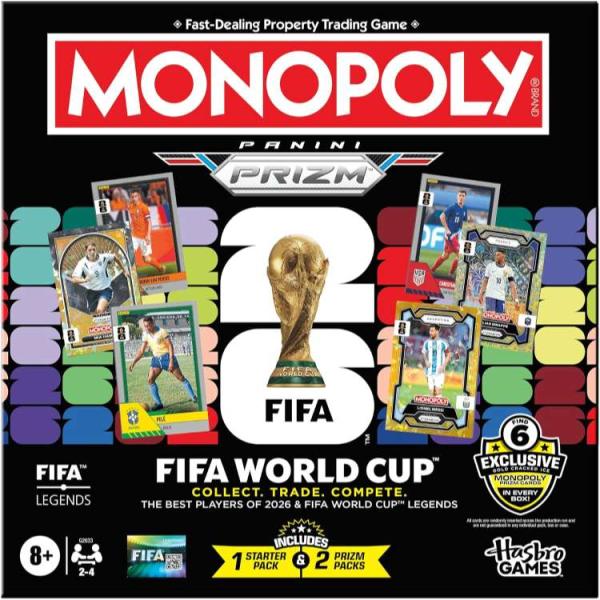 お取り寄せ モノポリー パニーニ プリズム FIFAワールドカップ2026 サッカーボードゲーム トレーディングカード付き 2〜4人用 8歳以上 Mo