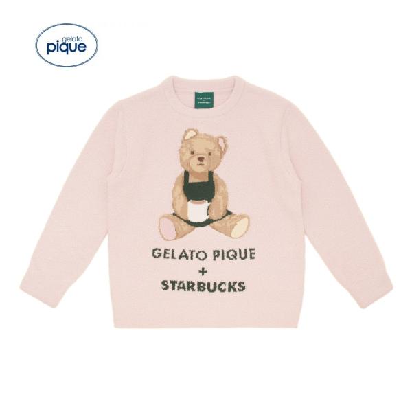 新品　gelato pique パウダーベアジャガードプルオーバー ソフトピンク gelato pique 【新品】【即納】【ソフトピンク】gelato STARBUCKS