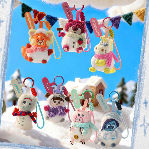 ディズニー ピクサー 冬の雪小屋 ぬいぐるみ スマホストラップ 6種 6個