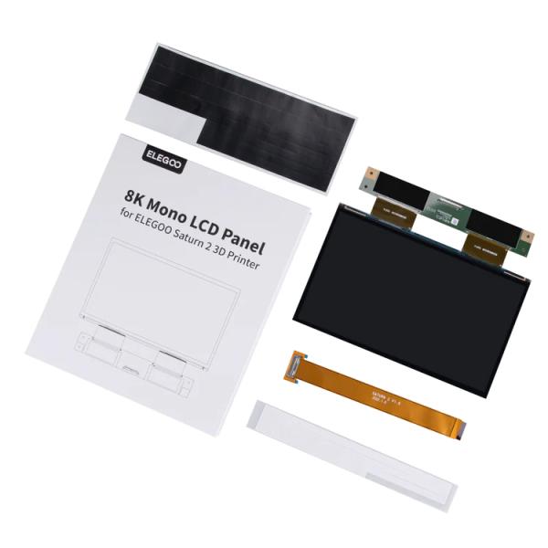 Elegoo Saturn 2 用LCDスクリーン 10インチ 8K モノクロLCD 7680 x 4320 解像度 強化ガラス保護付き SK本舗