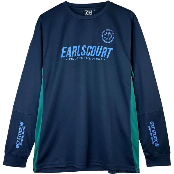 アールズコート EARLSCOURT DRY 切替ロングトップ  ECS057　サッカー　寒い時期の運動時におすすめのロングプラシャツ。良く伸びる素材を使用しているのでゆったり着用したい方にオススメ。春先まで着用可能。  爆買