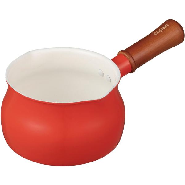 他サイト： コパン copan コパン 多用途鍋ミルクパン 13cm レッド セラミック塗装加工 ミルクパン フライパン 鍋 遠赤外線効果 お手入れ簡単 揚げ物 炒め物 保温の商品画像