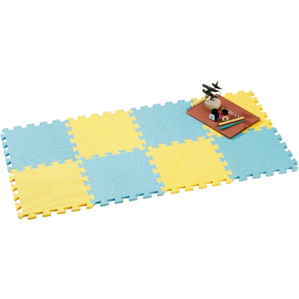 他サイト： ジョイントマット JOINT MAT やわらかジョイントカラーマット8枚組 ソーダ フロアマット ラグ 12mm厚 カット自在 外して洗える 衝撃吸収 床面保護 クの商品画像