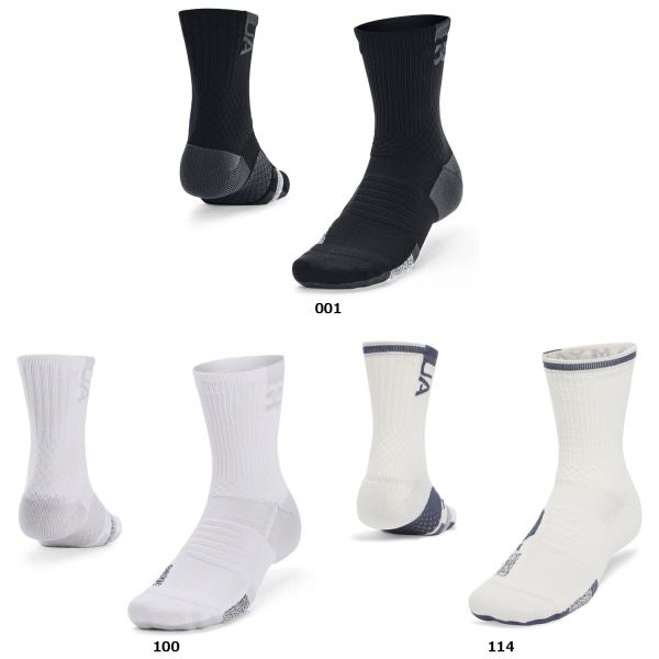 アンダーアーマー UNDER ARMOUR UAアーマードライ プレーメーカー ミッドクルー ソックス メンズ レディース 靴下 速乾 吸汗 抗菌防臭 ドライ トレーニング 練習 部活動 クラブ 運動  1376229　ミッドクルー(すねの...