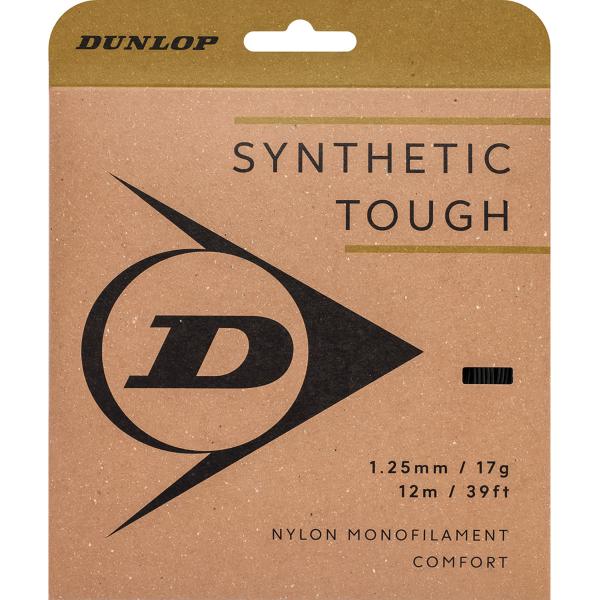 ダンロップ DUNLOP SYNTHETIC TOUGH DSTA21001　テニス　オーソドックスなナイロンモノフィラメント構造を採用。太めの芯糸により、優れた耐久性を発揮し、しっかりとした打球感を実現。
