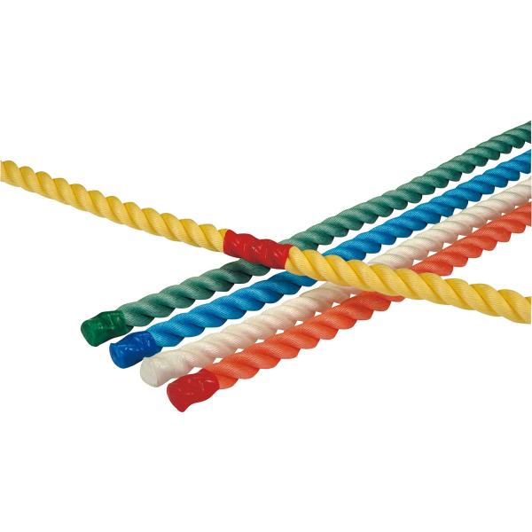 エバニュー EVERNEW 運動遊ビロープ 体育 授業 体育授業 体つくり 部活 運動 ロープ  EKA423　重たい棒引きもロープなら軽くて引っ張りやすいロープの上をバランスをとって歩くゲームも出来る。白・黄ロープのセンターマークは赤。赤...