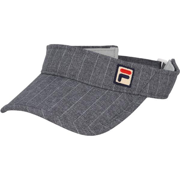 フィラ FILA サンバイザー レディース ウィメンズ 女性 大人 帽子 キャップ アクセサリー ロゴ ワンポイント ピンストライプ UVカット 日差し 熱中症対策 紫外線 屋外  EL0288　テニス　アパレルのピンストライプと同素材のサ...