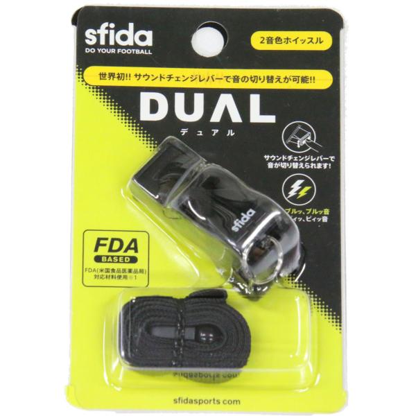 SFIDA スフィーダ DUAL コルクなしホイッスル2音色 OSFDU01 ブラック :IMO-OSFDU01-BLK:SPG スポーツパレットゴトウ 通販 アールズコート レフリーウォッチ REFLEX(ブラック) ARK-ECR008-002-FREE 返品種別A