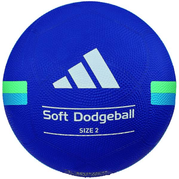 アディダス adidas アディダス ドッジボール 2号球 ブルー ソフトドッジボール 青 キッズ 小学生 昼休み 校庭遊び グラウンド ドッジ 幼稚園 保育園 体育  AD212B　ソフトドッジボール用の青色のゴム製ボール。  爆買