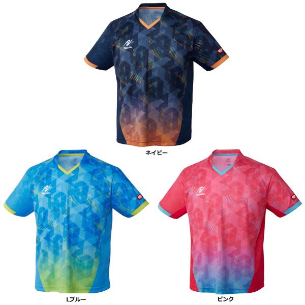 ニッタク Nittaku スカイコープシャツ  NW2214　卓球　襟のカーブを緩やかにすることで、胸当てなしでも問題ない襟に調整しました。万華鏡のようなデザインから万華鏡=スコープシャツと名付けました。柄を何層にも重ね合わせることで様々な...