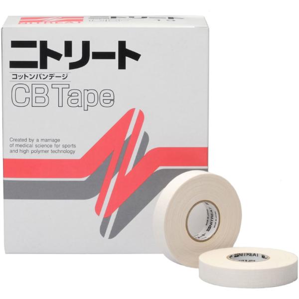 ニトリート NITREAT CBテープ 13mm×12m 24巻 テーピング 非伸縮 手切れ性あり スポーツ 関節固定 可動域制限 応急処置 体皮膚刺激性 作業性 固定感 持続性   CB13　信頼と実績のスポーツテープ。綿粘着包帯。  爆買