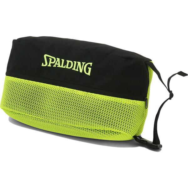 スポルディング SPALDING シューズバッグ ブリーズ ブラック×ライムグリーン 42-005LG バッシュ シューズケース バスケットボールシューズ バッシュ 体育館 シューズ収納  42005LG　バスケット　パーツの一部を通気性の...