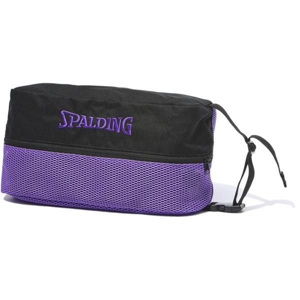 スポルディング SPALDING シューズバッグ ブリーズ バイオレット  42005VI　バスケット　パーツの一部を通気性の良いメッシュに切り替えたシューズバッグ。しっかりと肉感のある丈夫なメッシュを使用しています  爆買