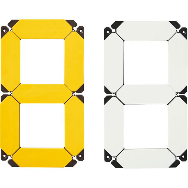 三和体育 文字板ユニット 黄 学校 体育 授業 部活動 器具 備品 用品 用具 簡単操作 大型 本格的 手動 反転式 スコアボード イージースコア 文字 立体的 樹脂製