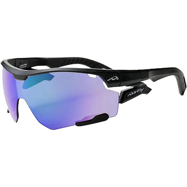 エアフライ Airfly 鼻パッドがないスポーツサングラス AF-30X C-1 ブラックマットスポーティシェイプ 7 カーブ 偏光ブルーピンクレンズ装着  AF30XC1PP　ノーズパッドの無いスポーツサングラス AIRFLY 、オリンピ...
