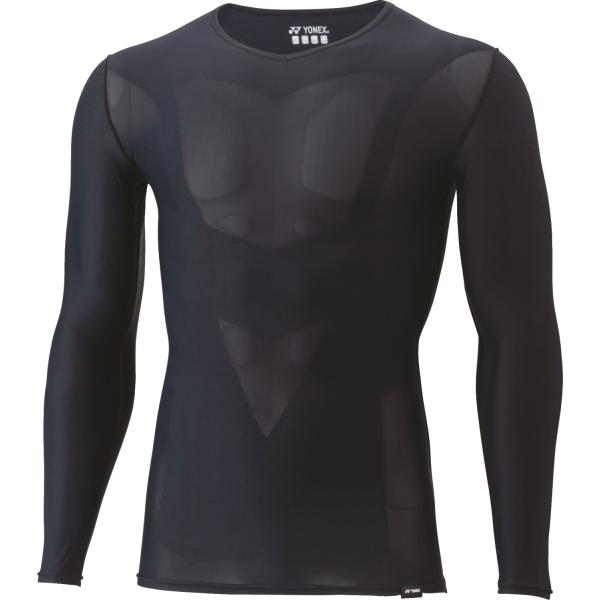 ヨネックス YONEX ユニVネック長袖シャツ 機能インナー コンプレッション アスリートモデル アンダーウエア 着圧 UVカット ストレッチ 試合 トレーニング メンズ レディース  STBA1023 YONEX（ヨネックス） ユニVネック長袖シャツ 機能インナー