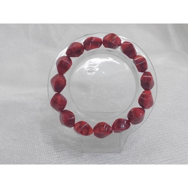 ツジモト真珠の本珊瑚 ブレスレット 赤珊瑚 アフリカ珊瑚 四面ひねり