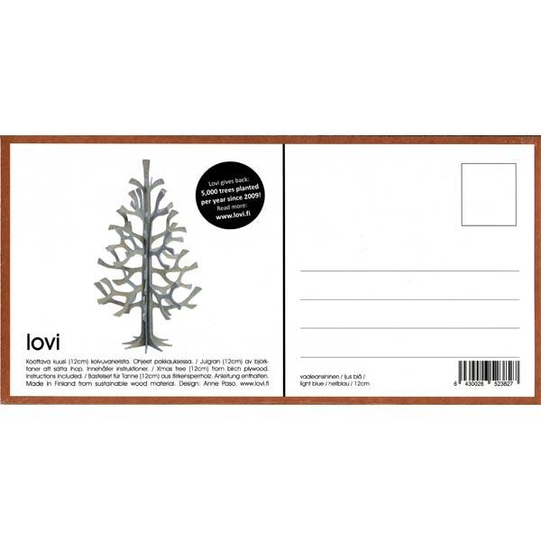 Lovi/ロヴィ（フィンランド） 白樺材を使ったポストカード/オブジェ　<ミニクリスマスツリー　ライトブルー>