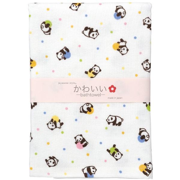 表ガーゼ・裏パイルの使いやすいタオル　japanese　style　＜ころころぱんだ　バスタオル＞　約55×115cm