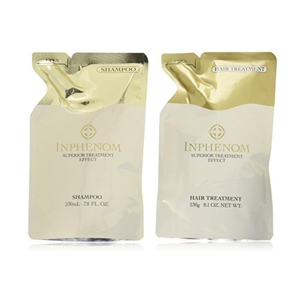 ・ 2個アソート ・ミルボン インフェノム シャンプー 230ml &amp; トリートメント 230g 詰め替えセット・「いきわたる」　「濃密な泡」で毛髪補修成分を補いながら、髪をやさしく洗い上げます・「かかえこむ」　潤いを髪の内側に定着...