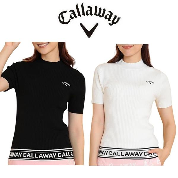 キャロウェイ ゴルフ レディース シャツ 半袖ハイネックプレーンニット Callaway Golf C24218201