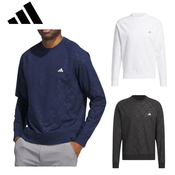 adidas（アディダス） ゴルフ クルーネック エンボスプリント ラグラン