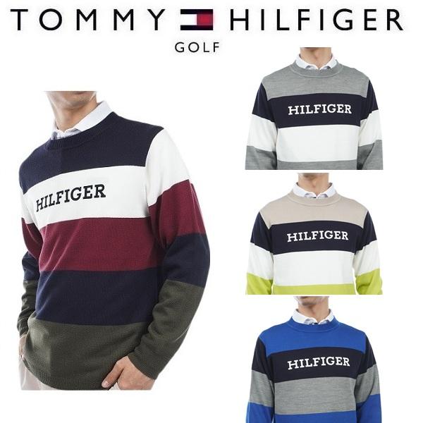 トミーヒルフィガー ゴルフ メンズ シグネチャーストライプ クルーネックセーター TOMMY HILFIGER GOLF THMA380