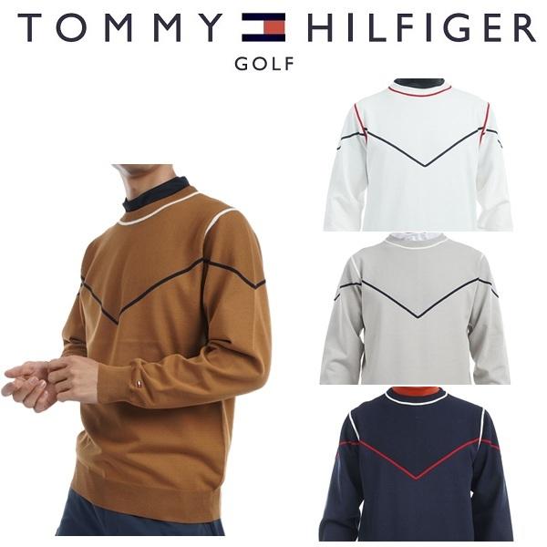 トミーヒルフィガー ゴルフ メンズ トリコロールライン クルーネックセーター TOMMY HILFIGER GOLF THMA458 秋冬モデル
