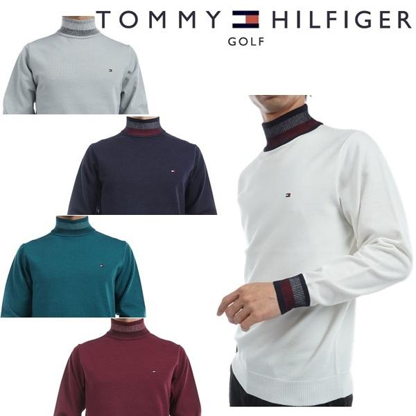 トミーヒルフィガー ゴルフ メンズ シグネチャーストライプ ハイネックセーター TOMMY HILFIGER GOLF THMA471 秋冬モデル