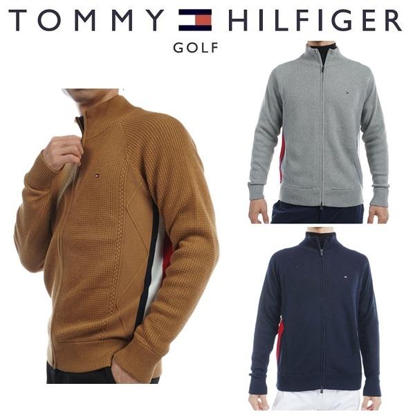 トミーヒルフィガー ゴルフ メンズ ケーブル フルジップ セーター TOMMY HILFIGER GOLF THMA479 秋冬モデル