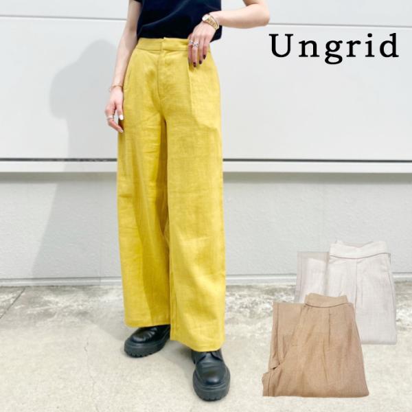 超人気新品 Ungrid サテン ワイドパンツ イエロー 黄色 パンツ Ungrid サテン ワイドパンツ イエロー 黄色 パンツ