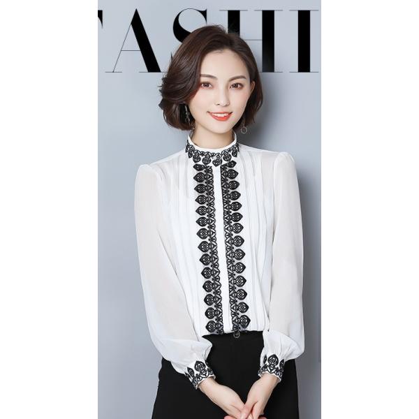 シャツブラウス長袖 トップス レディース フォーマルブラウス オフィスシャツ 白黒 ホワイト シフォン 送料無料 Buyee Buyee Japanese Proxy Service Buy From Japan Bot Online