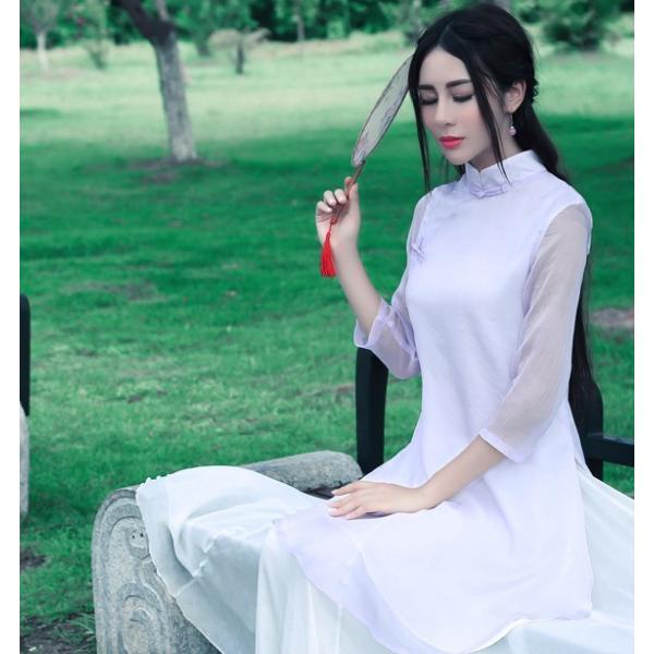 チャイナワンピース チャイナブラウス レディース 中国風 チュニック膝丈 七分袖 レトロ 立ち襟 チャイナトップス Buyee Buyee 日本の通販商品 オークションの代理入札 代理購入