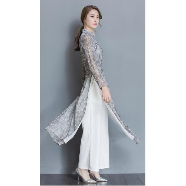 チャイナ風ワンピース ワイドパンツスーツ レディース エスニック風スーツ 長袖 ロング 中国風 チャイナボタン 長いスリット Buyee Buyee 日本の通販商品 オークションの代理入札 代理購入