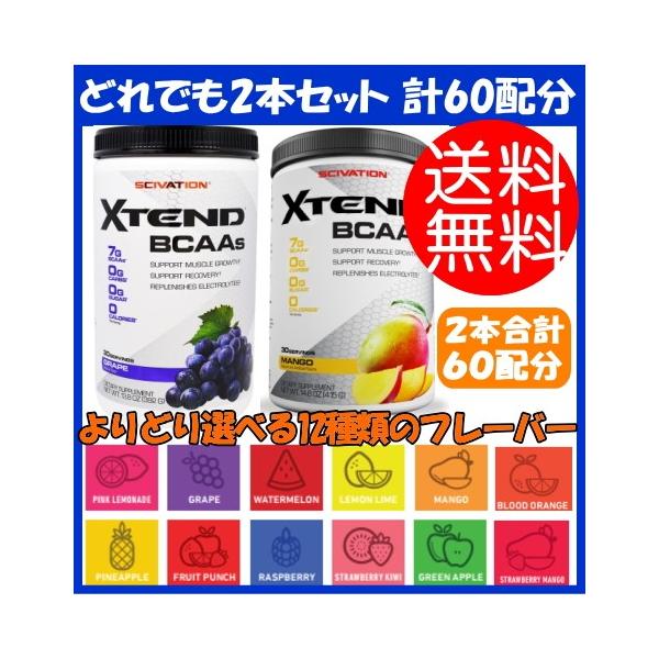 エクステンド BCAA + シトルリン 30配分 2本セット グレープ/ストロベリーマンゴー/パイナップル/ブラッドオレンジ/フリーダムアイス等 サイベーション