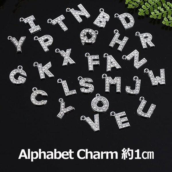 アルファベット チャーム シルバー キーホルダー イニシャルパーツ ファスナー パーツ キーホルダー 1cm(S〜Z)