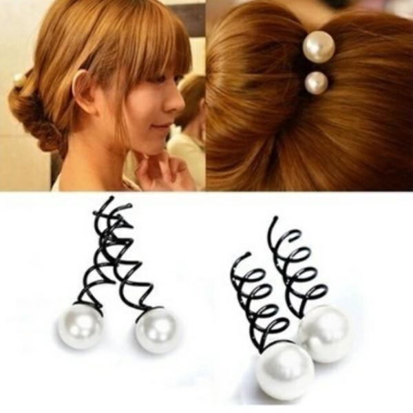 ヘアピン　大小セット(大2個小2個の4個１セット）　パール　定番　ヘアアクセ レディース 女性  パール