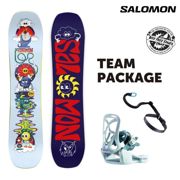使用2回⭐︎Salomon スノーボード TEAM PACKAGE キッズ SALOMON（サロモン） 25-26 スノーボード 2点セット SALOMON TEAM