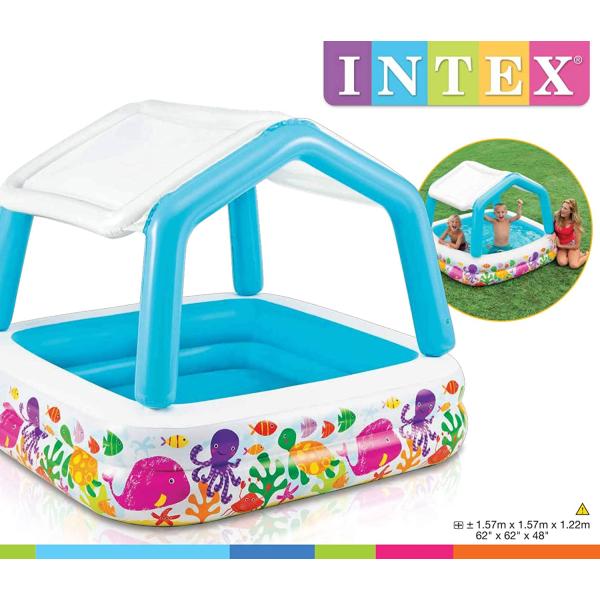 【スポイチ】 INTEX U-57470 インテックス サンシェードプール ビニール プール 屋根 取外し可 大型 家庭用 子供用 水遊び 訳あり