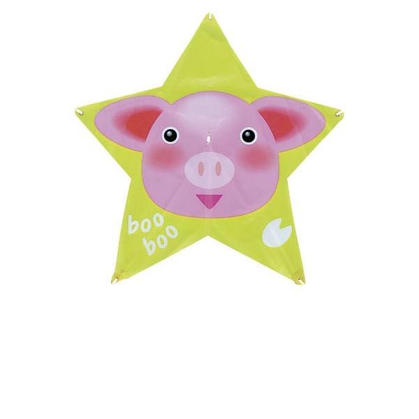 星のカイト ぶた　カイト　正月　凧揚げ　子供　大人　こども　おとな　ファミリー　わだこ　たこあげ