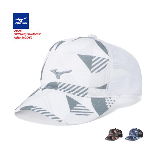 MIZUNO ミズノ キャップ特徴的なグラフィックを施し、Tシャツとカラーを連動させた限定キャップ■サイズフリー（頭周り：56〜60cm）■カラー01：ホワイト09：ブラック14：ネイビー■素材ポリエステル100％■原産国中国製※アジャスタ...